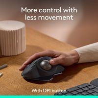 Logitech - MX ERGO S PLUS Wireless Ergonomic Trackball Mouse with 6 Programmable Buttons - Wirele... - Alternate Views