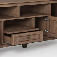 Simpli Home - Warm Shaker SOLID WOOD 72 inch TV Media Stand in Rustic Natural Aged Brown For TVs ... - Alternate Views