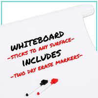 Mind Reader - Adhesive Dry Erase Whiteboard Roll, 2 Dry Erase Markers, Planner, Office, 24 inches... - Alternate Views
