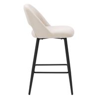 CorLiving - Talia Velvet Counter Height Barstool (Set of 2) - Cream - Alternate Views