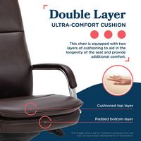La-Z-Boy - Opus Executive Mid-Back Bonded Leather Office Chair - Dark Brown and Chrome - Alternate Views
