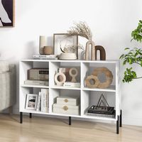 Costway - 6 Cube Storage Shelf Organizer Bedroom Bookcase Square Cubby Cabinet - White - Alternate Views