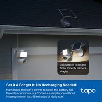 TP-Link - Tapo Floodlight and Wireless Pan-Tilt Security 2K QHD Camera, 360° Coverage, with Solar... - Alternate Views