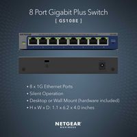 NETGEAR - Plus Series 8-Port Gigabit Ethernet Switch - Gray - Alternate Views