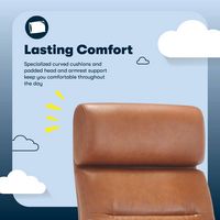 Serta - Comfort Mid-Back Modern Bonded Leather Executive Office Chair - Cognac - Alternate Views