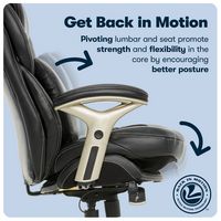 Serta - Upholstered Back in Motion Health & Wellness Manager Office Chair - Bonded Leather - Black - Alternate Views