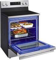LG - 30-in Wide 6.3 Cu. Ft. Freestanding Electric Convection Smart Range with 4 Elements, Air Fry... - Alternate Views