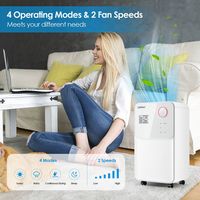 Costway 32 Pints 2000 Sq. Ft Dehumidifier for Home & Basements w/3-Color Digital Display - White - Alternate Views