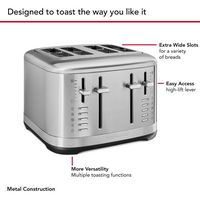 KitchenAid - 4 Slice Programmable Toaster - Brushed Stainless Steel - Alternate Views