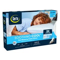 Serta - Soothing Cool Gel Memory Foam Pillow Queen - Off-White - Alternate Views