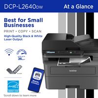 Brother - DCP-L2640DW Wireless Black-and-White Refresh Subscription Eligible 3-in-1 Laser Printer... - Alternate Views