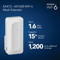 NETGEAR - EAX12 AX1600 WiFi 6 Mesh Wall Plug Range Extender - White - Alternate Views