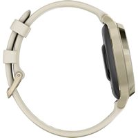 Garmin - Lily 2 Active GPS Smartwatch 33 mm Anodized Aluminum - Lunar Gold with Bone Silicone Ban... - Alternate Views