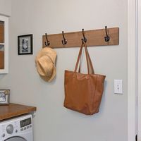 TRINITY - DRAKESTONE | Coat and Towel Rack w/ 4 Double Hooks | - Walnut - Alternate Views