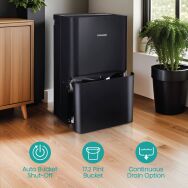 Hisense - 50-Pint Dehumidifier with 12 quarts Bucket Capacity and Pump - Black - Alternate Views