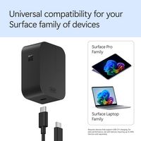 Microsoft - Surface 45W USB-C Wall Charger - Black - Alternate Views