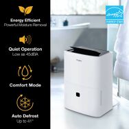 Whirlpool - 25 Pint 1500 Sq. Ft 3.7 quart Energy Star Certified Dehumidifier - White - Alternate Views