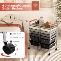 Costway - 12 Drawer Rolling Cart Storage Multicolor Scrapbook Paper Studio Organizer Bins - Gradi... - Alternate Views