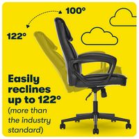 Serta - Hannah Upholstered Executive Office Chair with Pillowed Headrest - Smooth Bonded Leather ... - Alternate Views