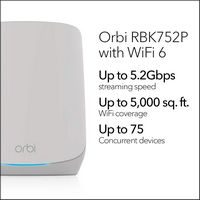 NETGEAR - Orbi 750 Series AX5200 Tri-Band Mesh Wi-Fi 6 System (2-pack) - White - Alternate Views