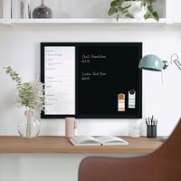 Martha Stewart - Everette Dry Erase Magnetic Weekly Calendar/Chalk Board- 24x18 - Black Woodgrain - Alternate Views