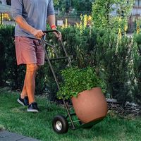 Costway - Heavy Duty Hand Truck 660lbs Capacity Trolley Cart with  Foldable Nose Plate - Black - Alternate Views