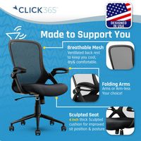 Click365 - Flip Mid-Back Mesh Office Chair - Black - Alternate Views