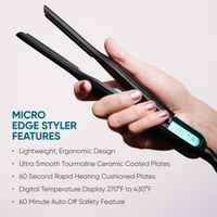RevAir - .3 inch Tourmaline Ceramic Coated Micro Edge Styler - Black & Teal - Alternate Views