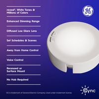 GE - Cync Reveal Smart LED Undercabinet Puck Lights 3in (3 Pack) - Color Changing - White - Alternate Views