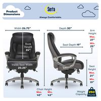 Serta - Lautner Executive Office Chair - Black with Gray Mesh - Alternate Views