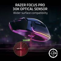 Razer - Basilisk V3 Pro Optical Gaming Mouse with HyperScroll Tilt Wheel - Wireless - Black - Alternate Views