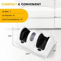 Costway - Shiatsu Foot Massager Kneading and Rolling Leg Calf Ankle with Remote White - White - Alternate Views