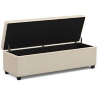 Simpli Home - Avalon Extra Large Storage Ottoman Bench - Satin Cream - Alternate Views