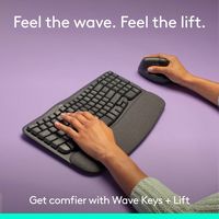 Logitech - Wave Keys and Lift Vertical Mouse Wireless Ergonomic Keyboard and Mouse Bundle with Cu... - Alternate Views