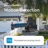 Ring - Battery Doorbell 2K (newest model), Speckled Gray + Indoor Cam Plus - White - Alternate Views
