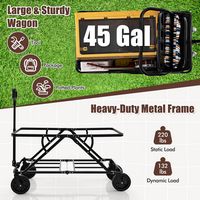 Costway - Heavy-Duty Wagon Cart with Adjustable Handlebar Bottle Holders & Storage Pocket Grey - ... - Alternate Views