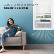 TCL - 350 Sq. Ft. 8,000 BTU Smart Window Air Conditioner - White - Alternate Views