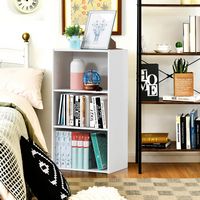 Costway - 3 Tier Open Shelf Bookcase Multi-functional Storage Display Cabinet Furni - White - Alternate Views