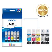 Epson - T552 Dye Clr Combo CMYPkGy Ink - Photo Black/Cyan/Magenta/Yellow/Gray - Alternate Views