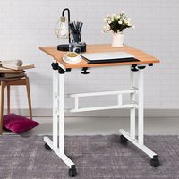Costway - 2-in-1 Sit to Stand Laptop Desk - White/Natural - Alternate Views