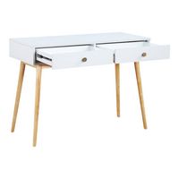 OSP Home Furnishings - Kayla Mid-Century Writing Desk - White/Light Wood - Alternate Views