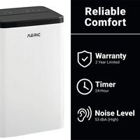 Aeric - 700 Sq. Ft Portable Air Conditioner with 10,000 BTU Heater - White - Alternate Views