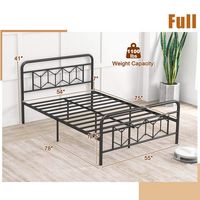 Costway Full Size Bed Frame Mattress Foundation with Headboard 12.5