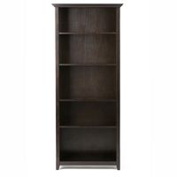 Simpli Home - Amherst 5 Shelf Bookcase - Hickory Brown - Alternate Views