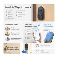 TP-Link - Tapo DL100 Smart Wi-Fi Deadbolt Door Lock – Keyless Tactile Buttons, App-Controlled Cus... - Alternate Views