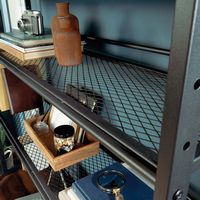 Sauder - Briarbrook Single Ped Desk-Mesh Draw 3a - SGS Laminate Barrel Oak - Alternate Views