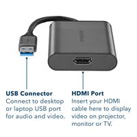 Insignia™ - USB to HDMI Adapter - Black - Alternate Views