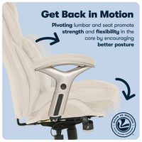 Serta - Upholstered Back in Motion Health & Wellness Manager Office Chair - Bonded Leather - Ivory - Alternate Views