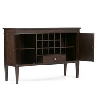 Simpli Home - Carlton Sideboard Buffet and Wine Rack - Dark Tobacco Brown - Alternate Views