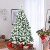 Costway - 4.5FT Artificial Hinged Christmas Tree Snow Flocked Pine Tree  w/400 Tips and Foldable ... - Alternate Views